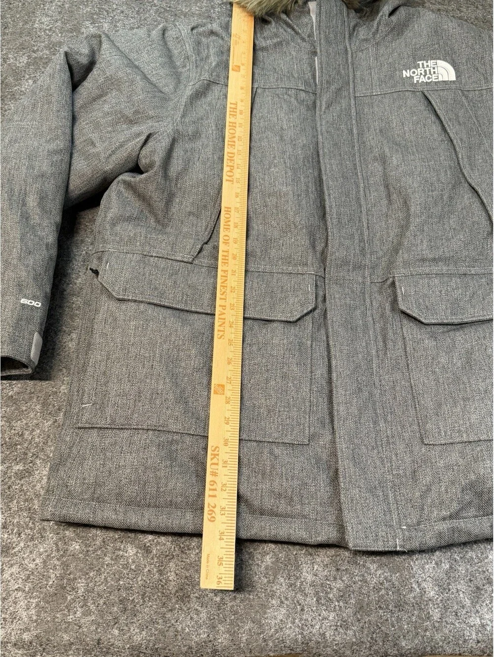 The North Face Novelty McMurdo Parka Mens XXL Gray 600 Down DryVent NWT